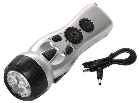 Hand-Crank Flashlight/Radio/Siren/Phone-Charger